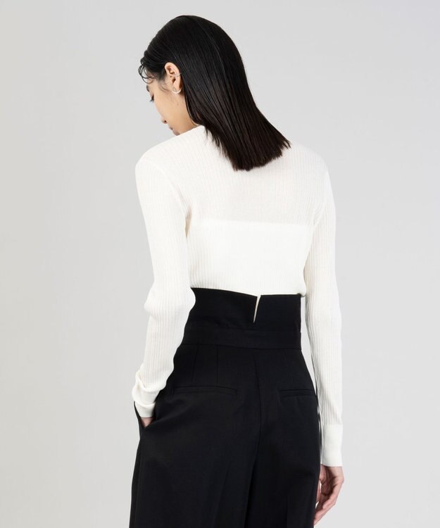 23区 【エステータ】シアーニット 長袖リブ ホワイト系