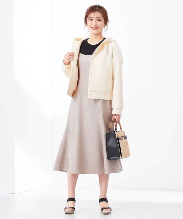 ANY SIS S 【洗える】エアリーダンボール ブルゾン アイボリーベージュ