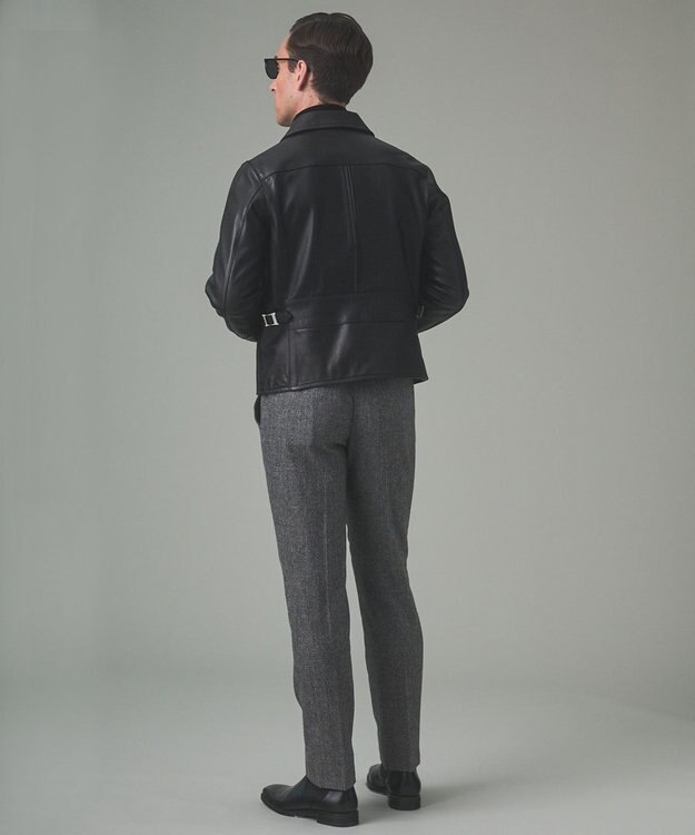 GOTAIRIKU 【24AW新作】シープレザー シングルカラーブルゾン ブラック系