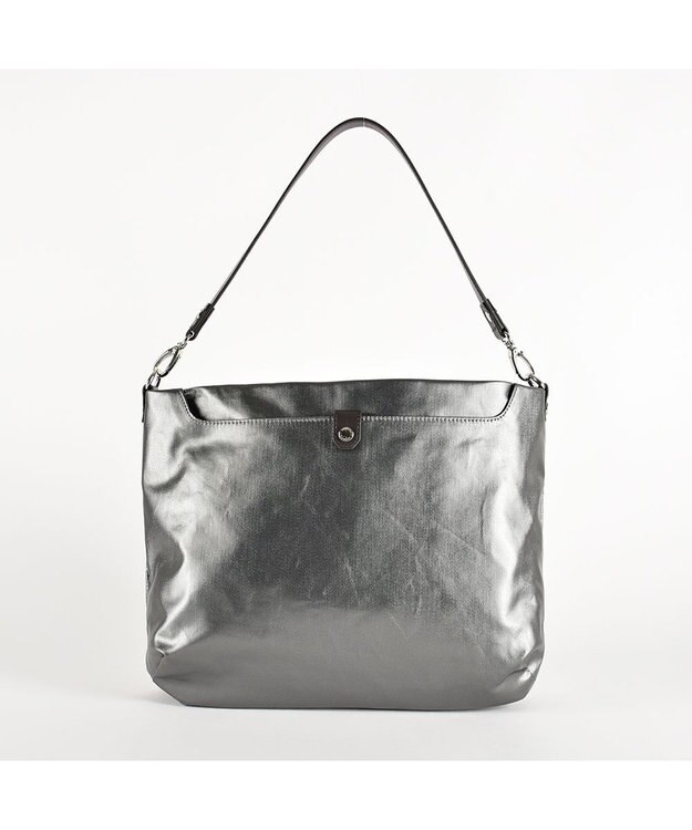 LA BAGAGERIE コーティングキャンバス 2WAYショルダーバッグ ガンメタリック