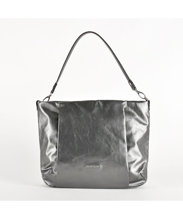 LA BAGAGERIE コーティングキャンバス 2WAYショルダーバッグ ガンメタリック
