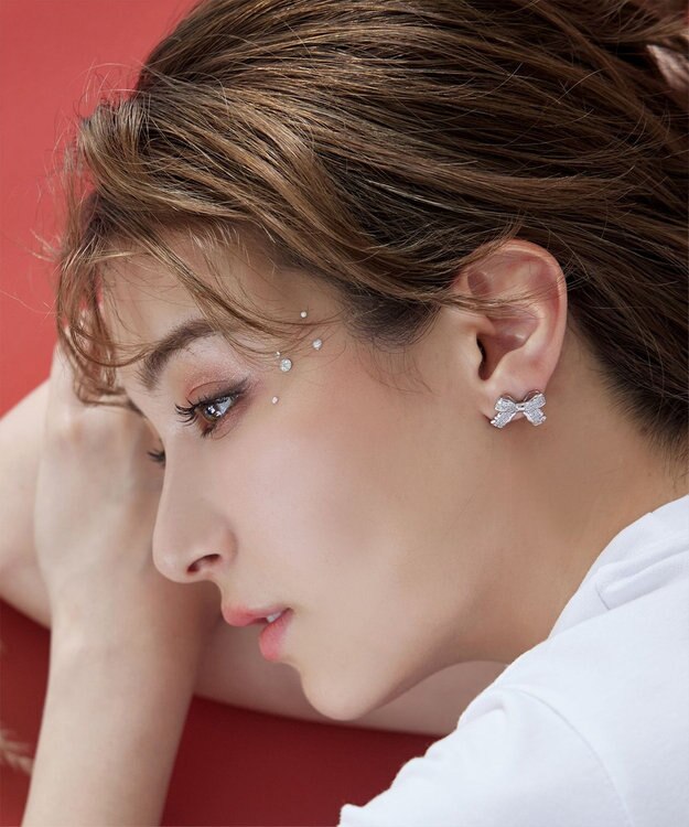 Tiaclasse   【金属アレルギー対応】リボンモチーフピアス シルバー