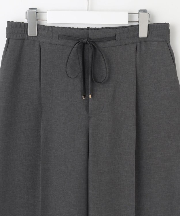 自由区 L 【洗える】ツイステッドダブルクロスワイドストレート パンツ グレー