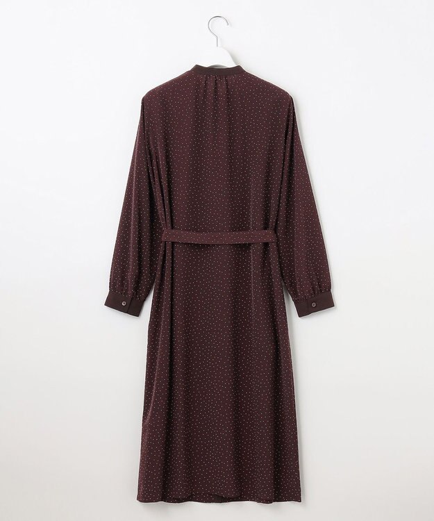 J.PRESS LADIES 【洗える】フェミニッシュパウダー dots ワンピース ワイン系5