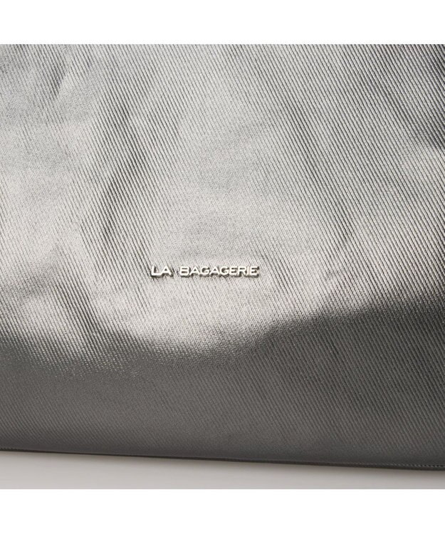LA BAGAGERIE コーティングキャンバス 2WAYショルダーバッグ ガンメタリック