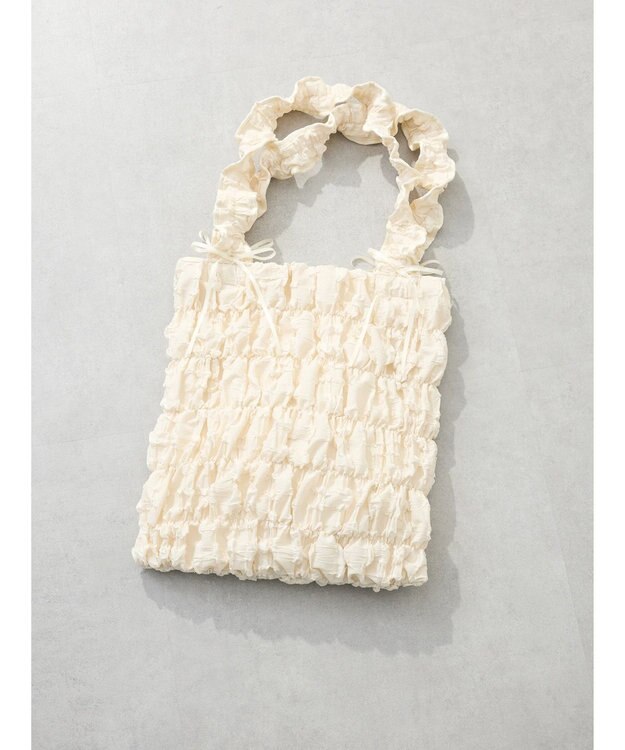 Green Parks ・ＱＵＯＮギャザーキルティングリボントートバッグ