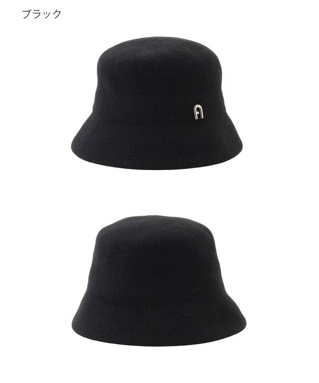 MOONBAT FURLA(フルラ)ロゴ付き バスクハット 帽子 UVカット サイズ調整 ブラック