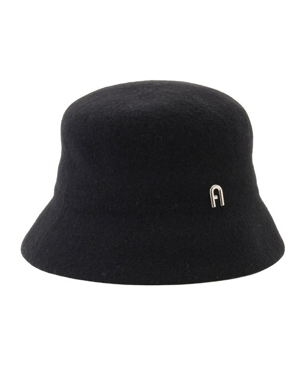 MOONBAT FURLA(フルラ)ロゴ付き バスクハット 帽子 UVカット サイズ調整 ブラック