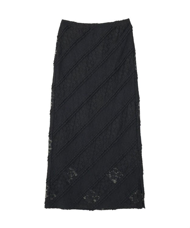 earth music&ecology 総レースナロースカート Black