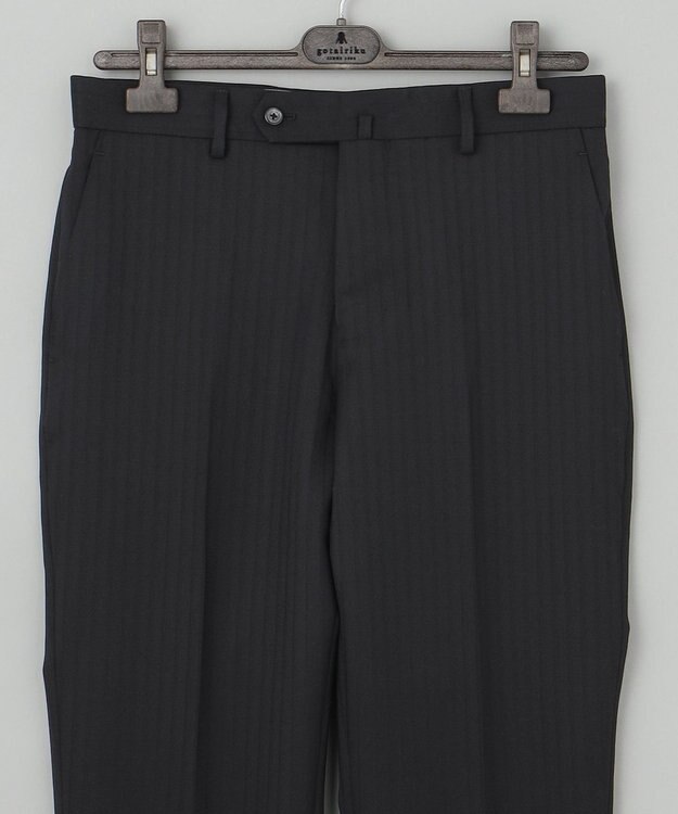 GOTAIRIKU 【御幸毛織】ドライスピナーツイルストレッチスーツ_ブラックストライプ ブラック系1