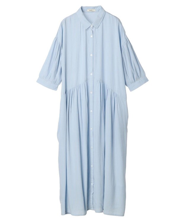 earth music&ecology レーヨンストライプワンピース Sax