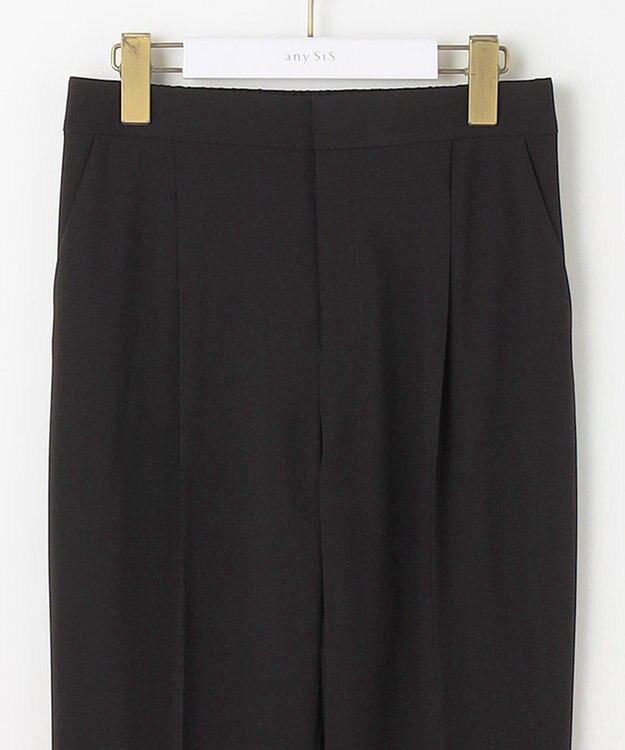 ANY SIS S 【セットアップ対応】セレモニーダブルクロス テーパードパンツ ブラック