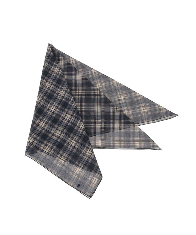 earth music&ecology チェックスカーフ Black