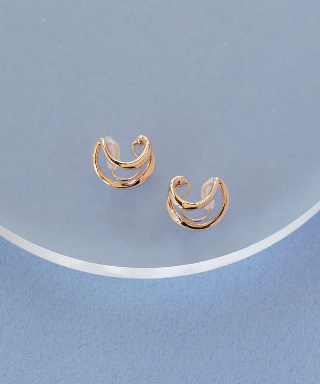 Phoebe 【金属アレルギー対応】【痛くないシリーズ】ダブルフープライトフィットイヤリング ローズゴールド ローズゴールド