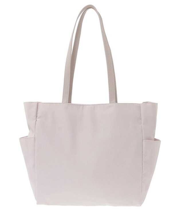 Maison de FLEUR 撥水加工リボンチャームマルチポケットトートM Grayish Pink