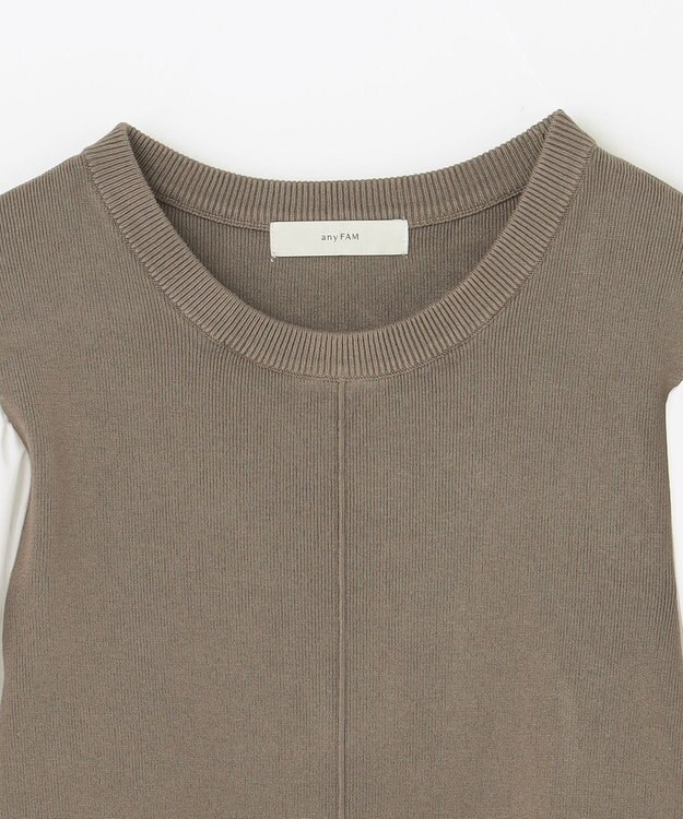 ANY ボリュームショルダーコンビニット モカ×オフ