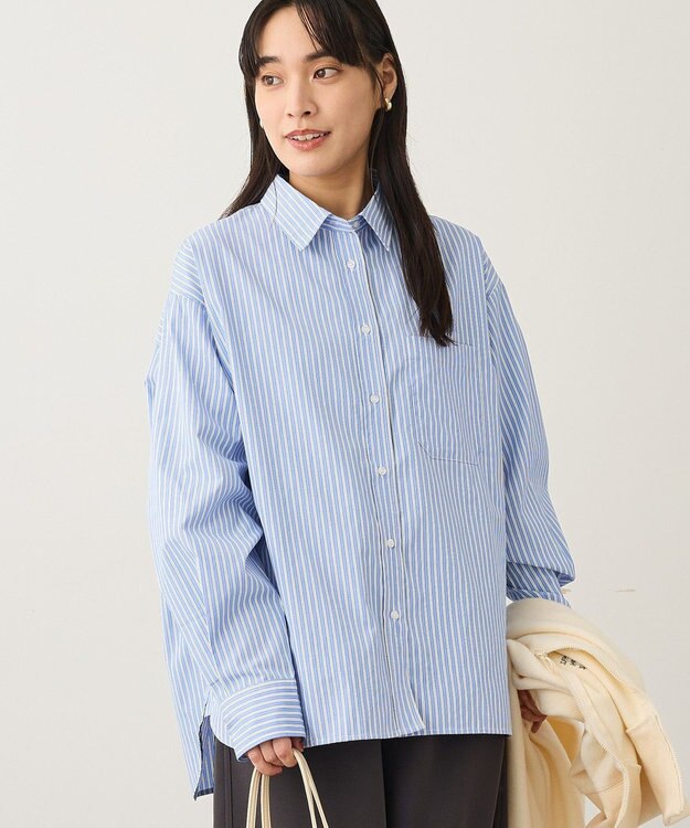 CRAFT STANDARD BOUTIQUE レギュラーカラーオーバーサイズシャツ Sax