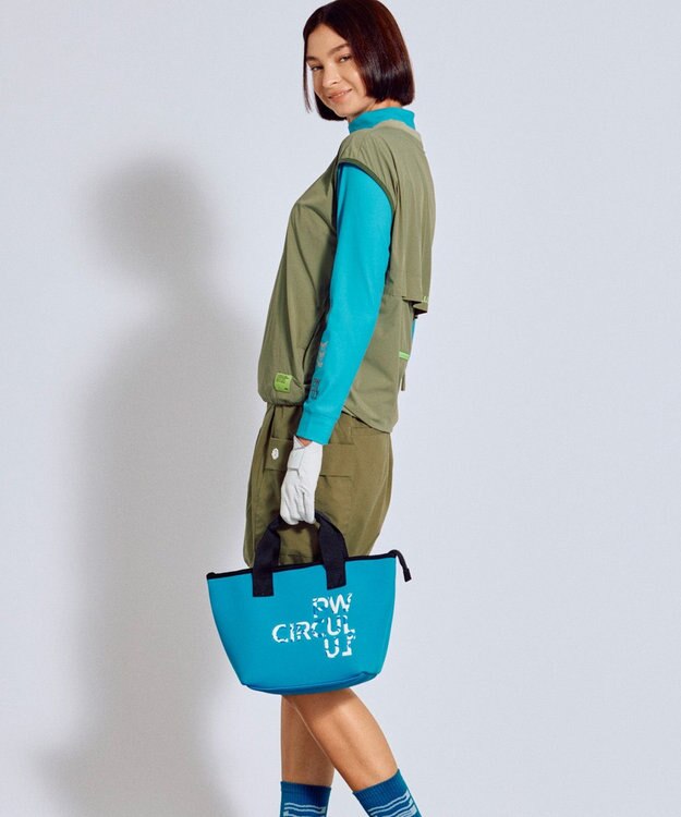 PW CIRCULUS 【撥水加工 / 小さくまとまる】【UNISEX】オーバーサイズ パッカブルベスト ゴルフウェア メンズ レディース グリーン系