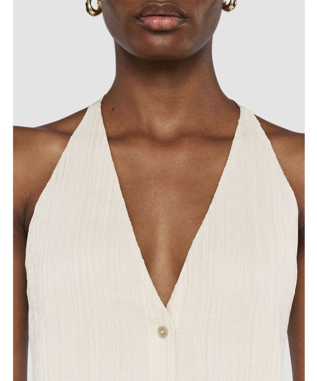 JOSEPH プリーツジャガード　タイウエストコート Seashell