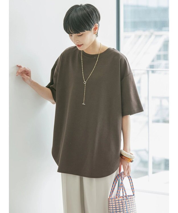 AMERICAN HOLIC 抗菌防臭　Ｄａｉｌｙ！　裾ラウンドカットチュニック1 Brown