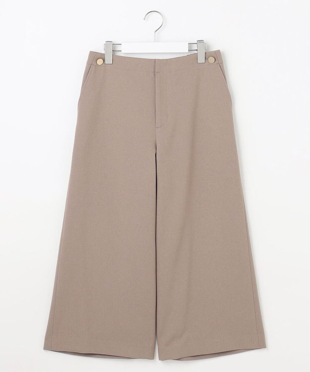 J.PRESS LADIES L 【WEB限定カラーあり・洗える】ツムギート flannel ワイド クロップド パンツ ベージュ系