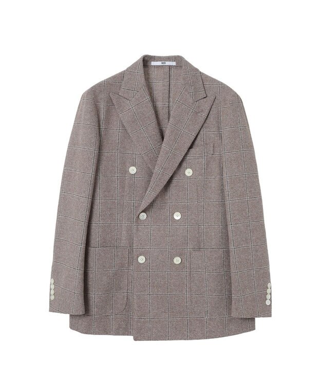 DAKS マイクロブークレーダブルブレストチェックジャケット モカ