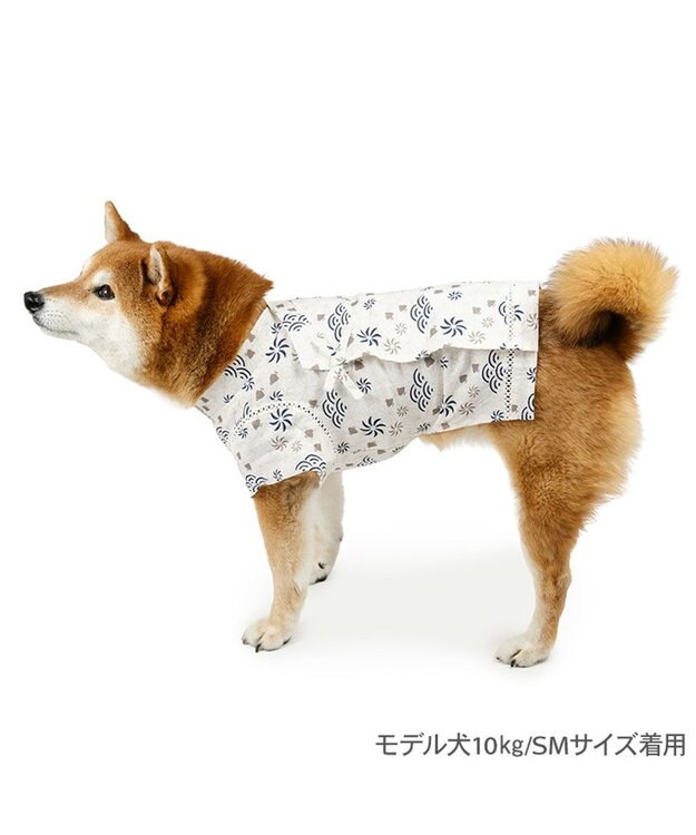 PET PARADISE ペットパラダイス 甚平 《ちどり柄》 中型犬 大型犬 ホワイト