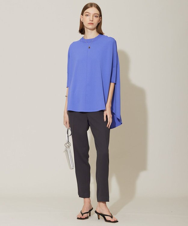 ICB L 【新色追加・接触冷感・UVカット・洗える】 ヴィスコースナイロンハイゲージ 半袖プルオーバー ブルーベリー系