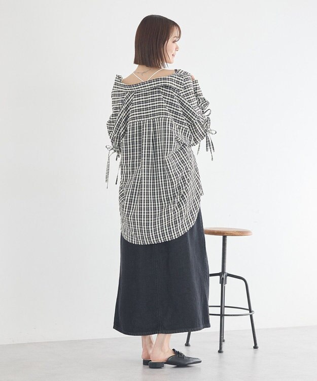 earth music&ecology ダブルジップデニムキャミワンピース Black