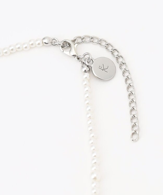 組曲 KIDS 【Fサイズ】パールリボン ネックレス オフホワイト