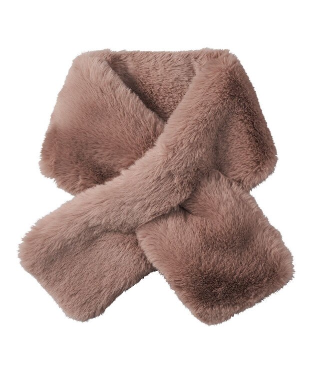 MOONBAT estaa【洗える】ポメラニアンみたいなふわふわフェイクファーマフラー モカブラウン