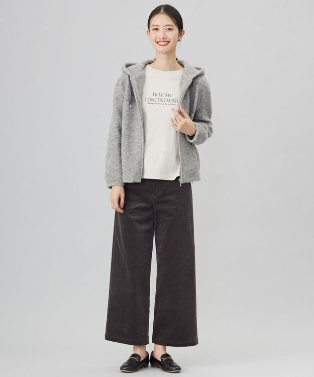 J.PRESS LADIES L ロゴ ロングスリーブ Tシャツ グレージュ系