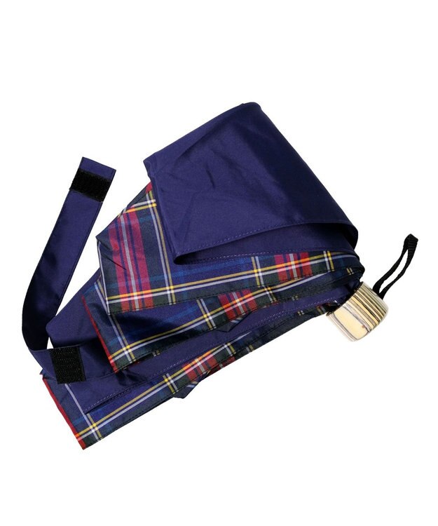 +RING 【UVカット90%以上】【数量限定】レディース向け  晴雨兼用折傘 53cm NVY-CHK T1254 紺