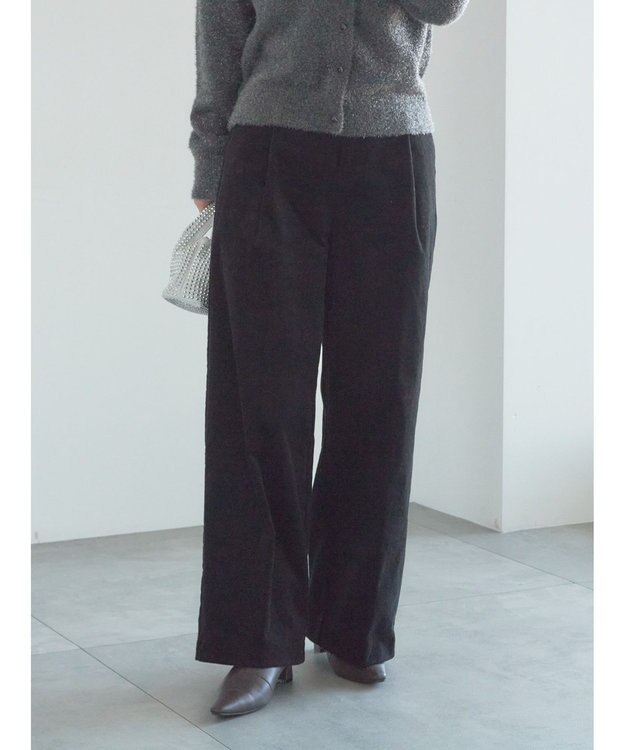 Te chichi 【宮本茉由着用】コーデュロイワイドパンツ ブラック