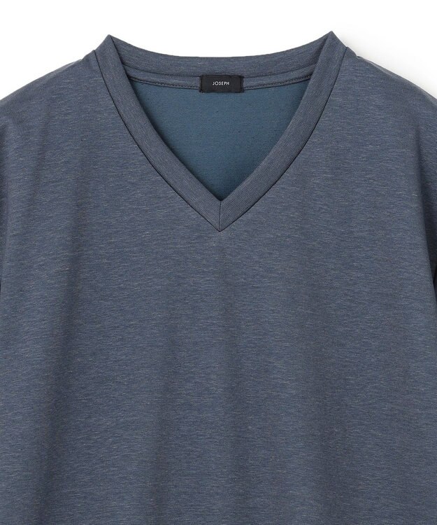 JOSEPH HOMME ハイゲージリネンジャージー　Vネックカットソー ダルブルー系