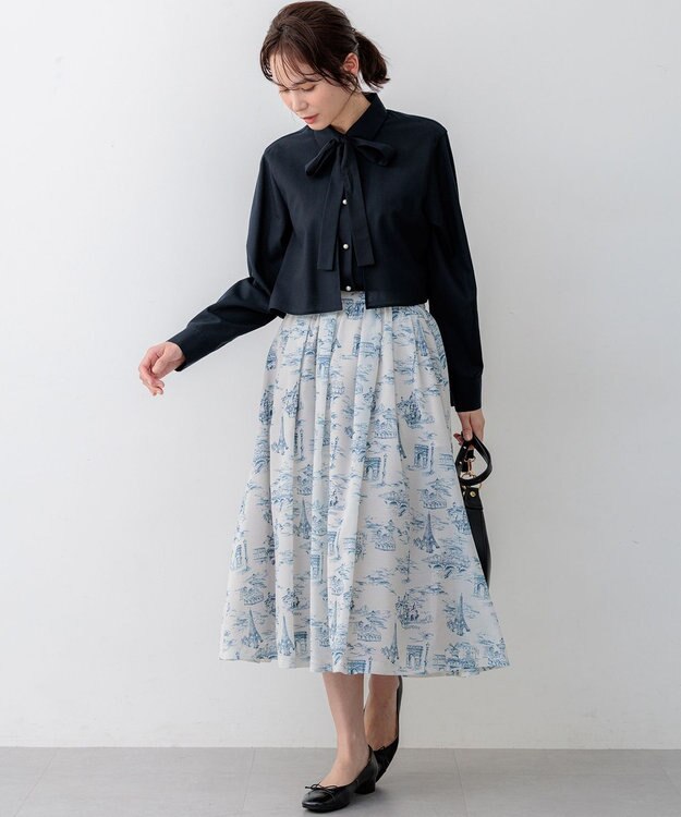 組曲 ニューリヨセルシャーティングマルチWAY ブラウス ネイビー系