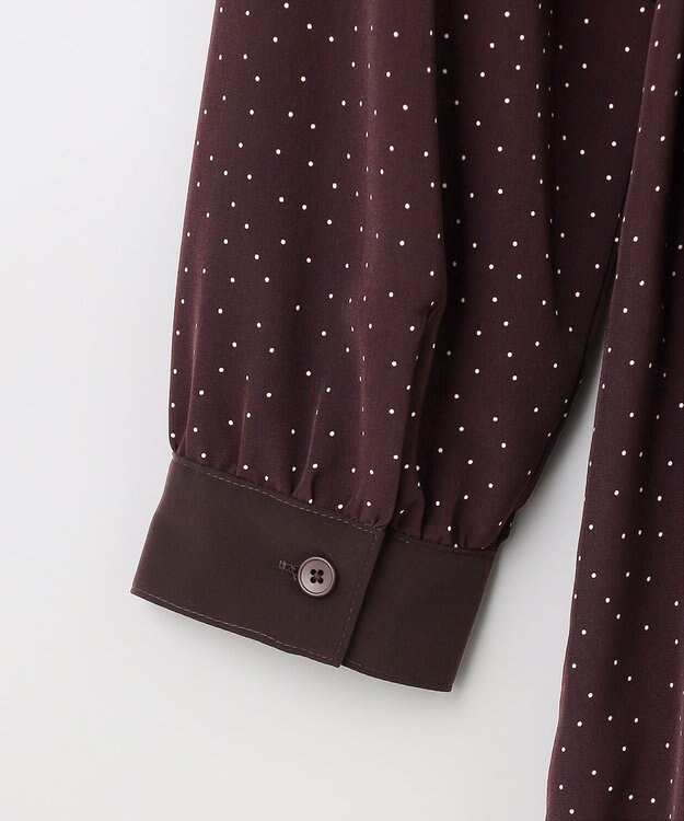 J.PRESS LADIES 【洗える】フェミニッシュパウダー dots ワンピース ワイン系5