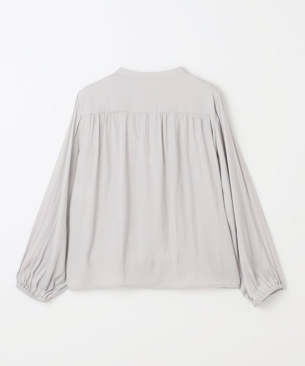 ANY 【洗濯機可能】とろみギャザーブラウス グレージュ