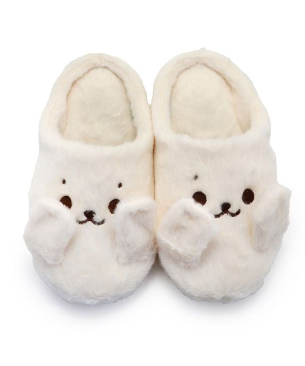 Mother garden しろたん ピコピコ スリッパ レディースフリーサイズ 白～オフホワイト