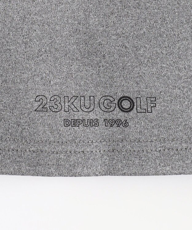 23区GOLF 【MEN】【吸水速乾・UVケア】衿ロゴ モックネックシャツ ライトグレー系