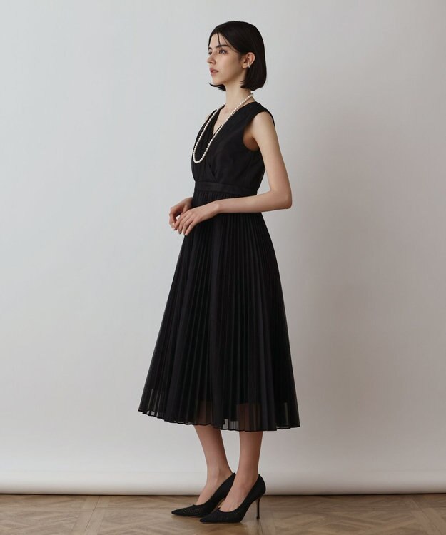 GRACE CONTINENTAL ブライトメッシュワンピース ブラック