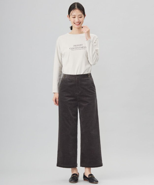 J.PRESS LADIES L ロゴ ロングスリーブ Tシャツ グレージュ系