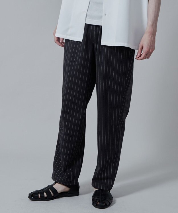 WEGO 【ユニセックス着用アイテム/手洗い可/SETUP可/ウエストゴム】リネンレーヨンイージーパンツ ダークグレー