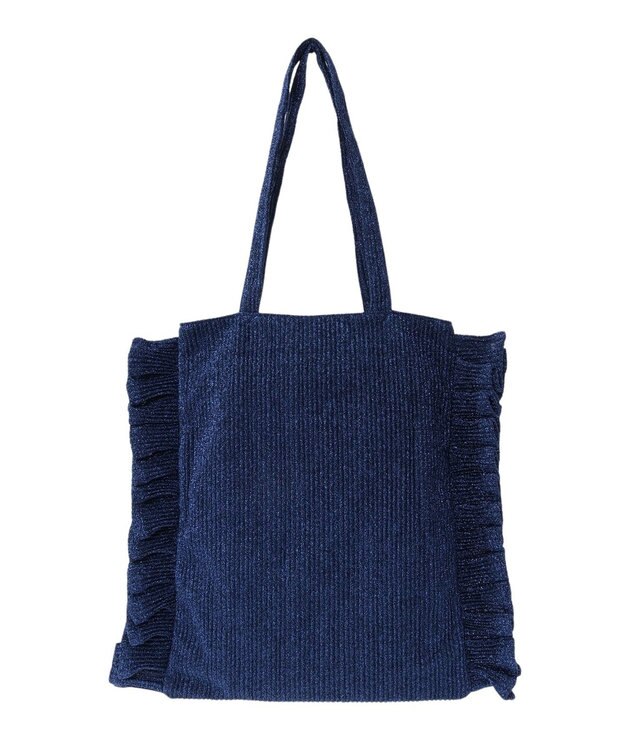 Green Parks ・ＱＵＯＮ　ラメフリルシンプルトート Blue