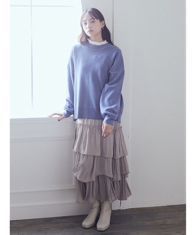 earth music&ecology ランダムティアードスカート Beige