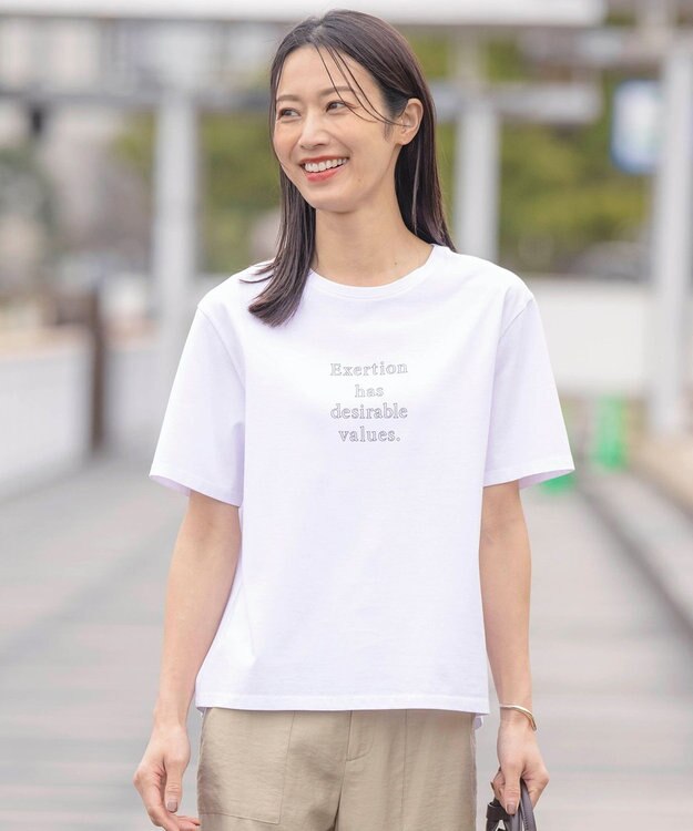 J.PRESS LADIES ロゴTシャツ ホワイト系