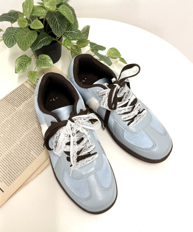 WEGO ダブルシューレースローカットスニーカー サックス