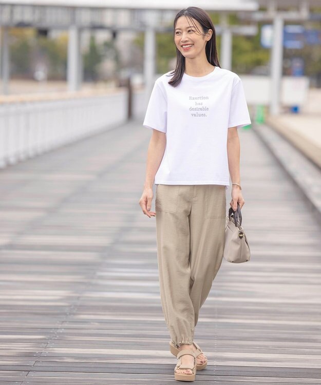 J.PRESS LADIES ロゴTシャツ ホワイト系