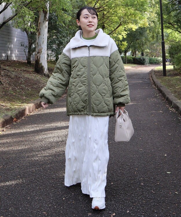 CRAFT STANDARD BOUTIQUE ボアキルト切替ブルゾン Khaki