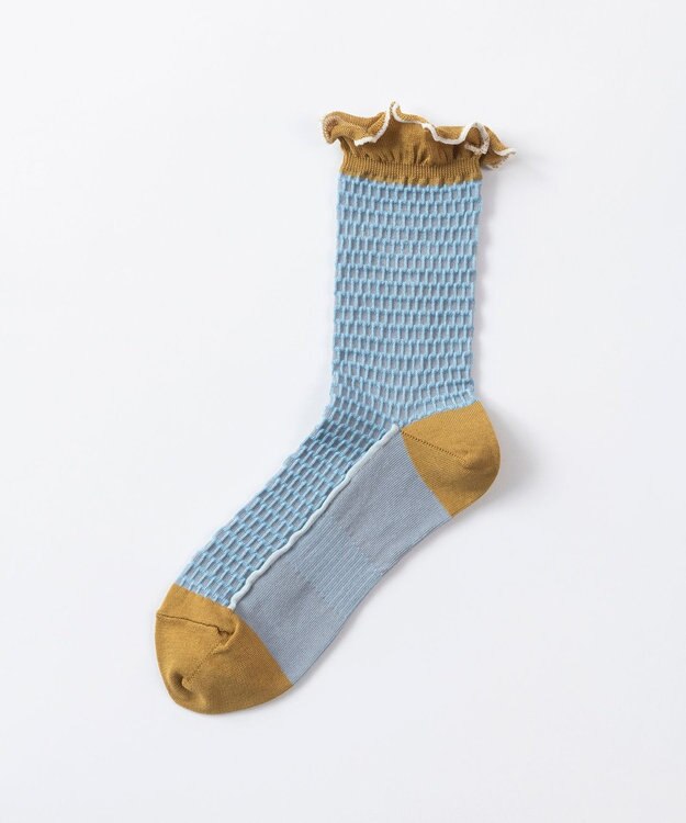 TRICOTE ドットフリルバンピーソックス 32BLUE